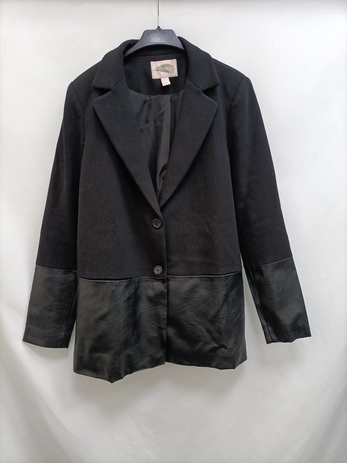 FOREVER21.Black double texture blazer TM