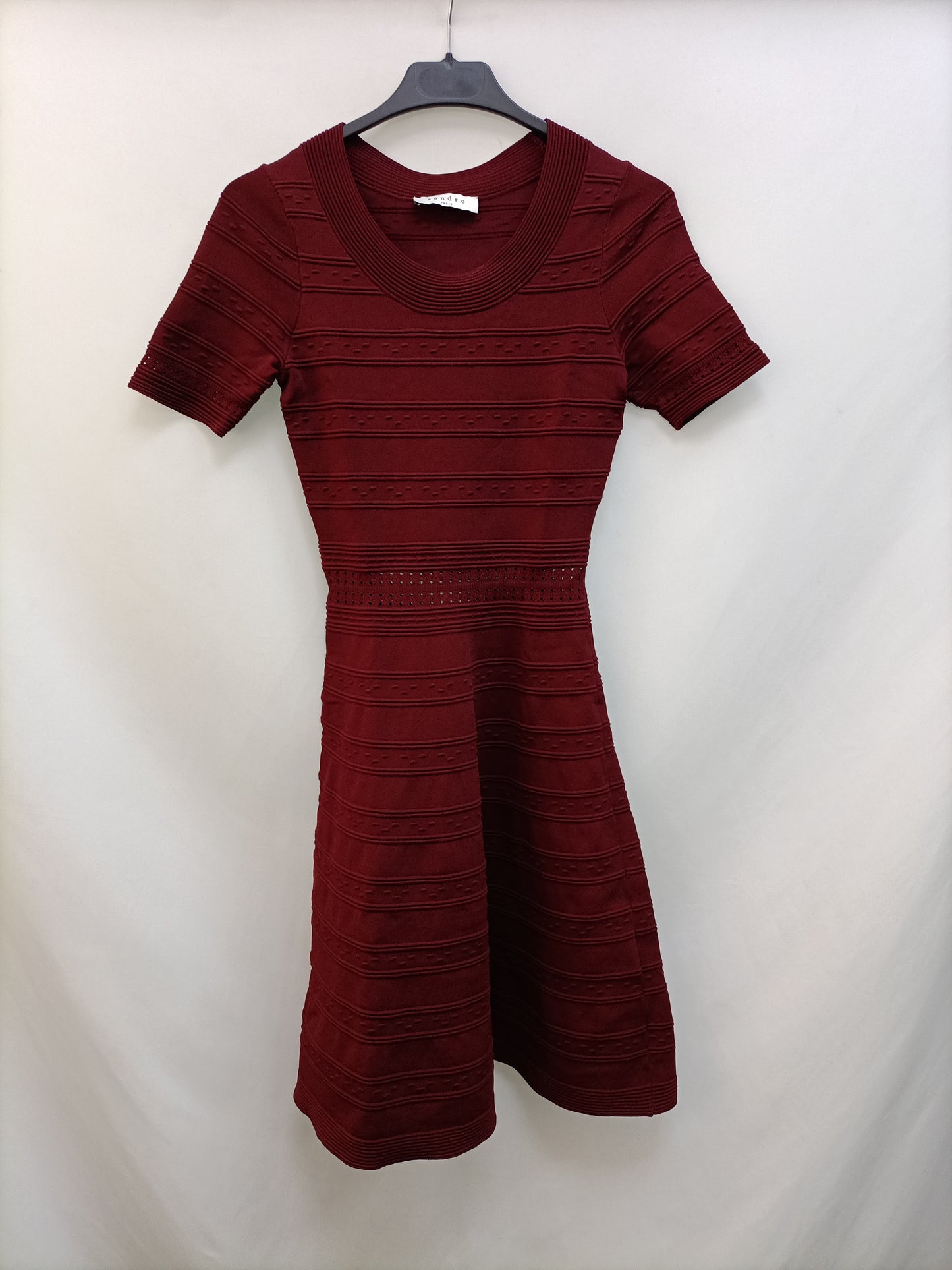 SANDRO. Burgundy knit dress TS – Hibuy market