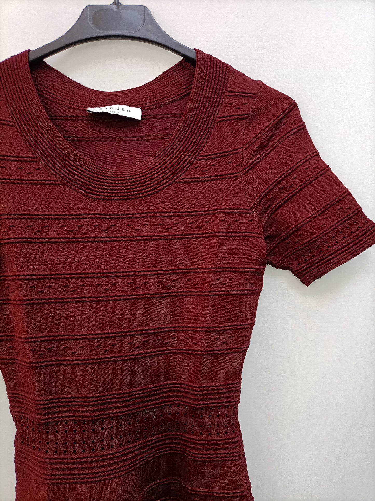 SANDRO. Burgundy knit dress TS – Hibuy market