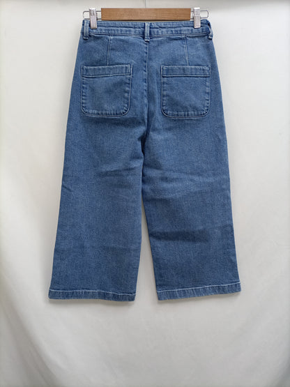 UTERQÜE.Pantalones culotte pesqueros T.38