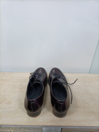 COS.Zapatos cordones piel burdeos T.39