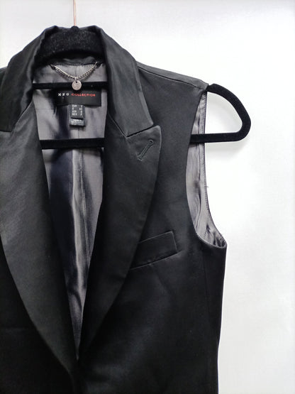 MANGO.Chaleco negro satinado T.S