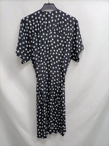 BIMBA Y LOLA.Vestido lunares abotonado T.XS