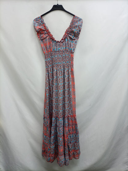 LUNA LLENA.Vestido largo estampado T.38