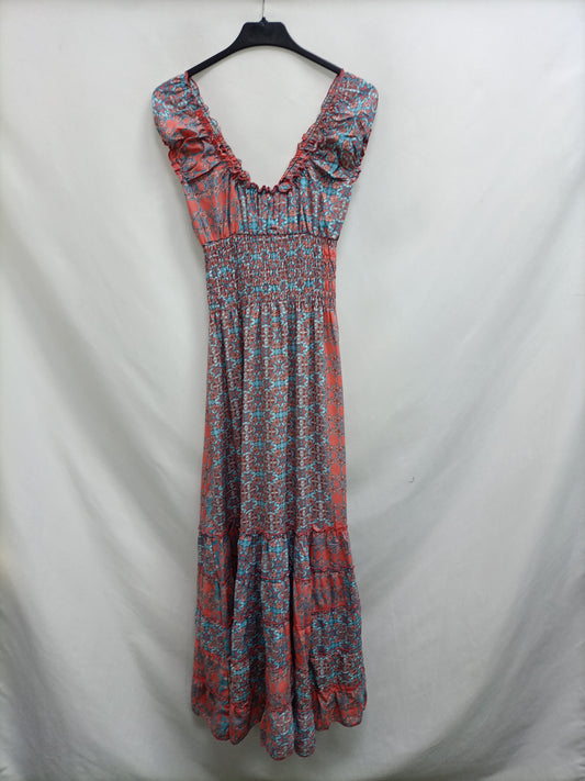 LUNA LLENA.Vestido largo estampado T.38