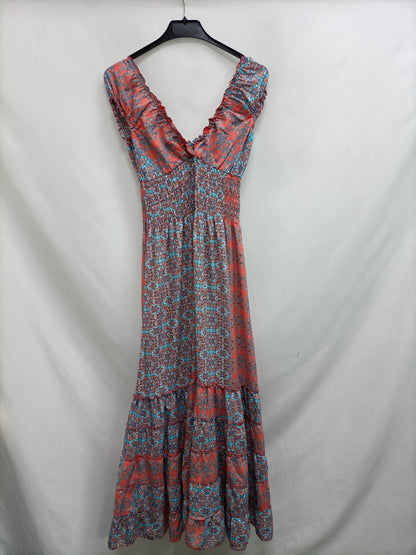 LUNA LLENA.Vestido largo estampado T.38