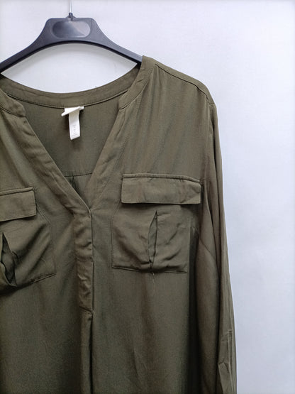 H&M.Vestido corto camisero T.36