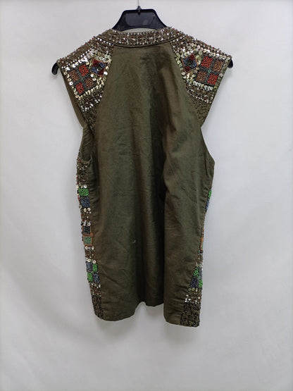 ZARA.Chaleco lentejuelas y pedrería T.XS