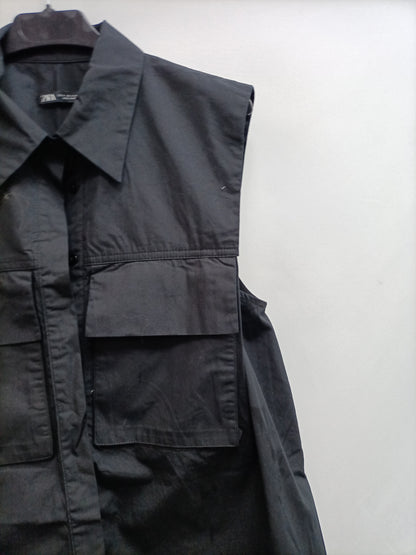 ZARA.Vestido corto camisero sin mangas T.S