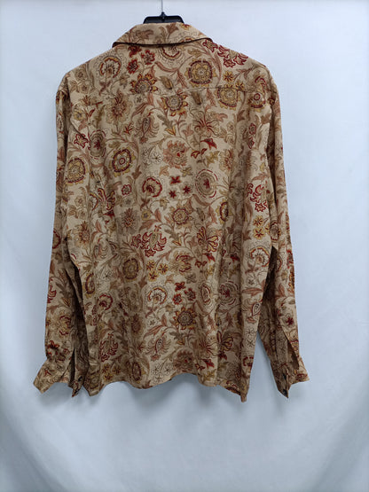 ESCADA.Camisa camel flores T.40