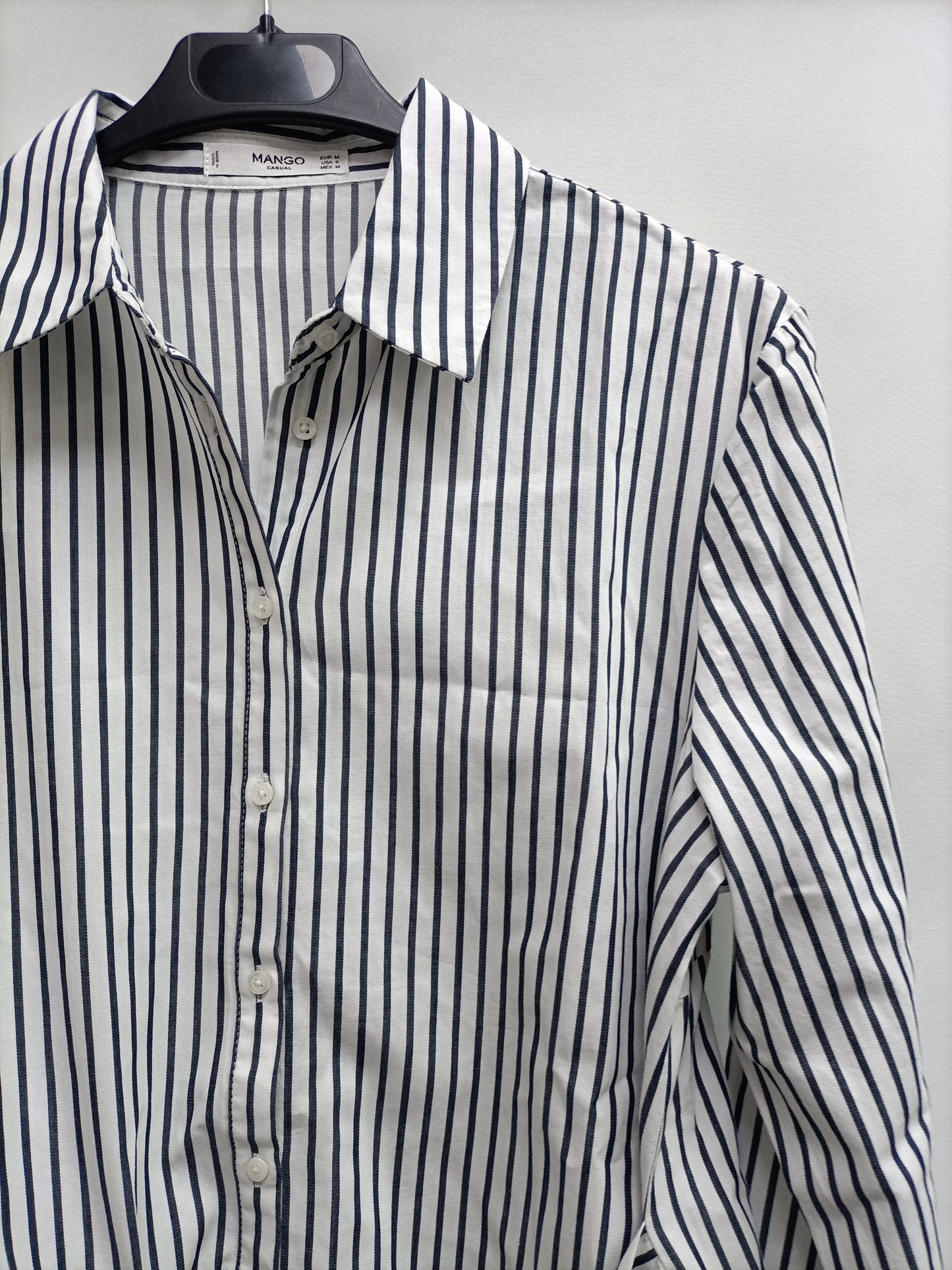 MANGO.Camisa larga rayas T.M