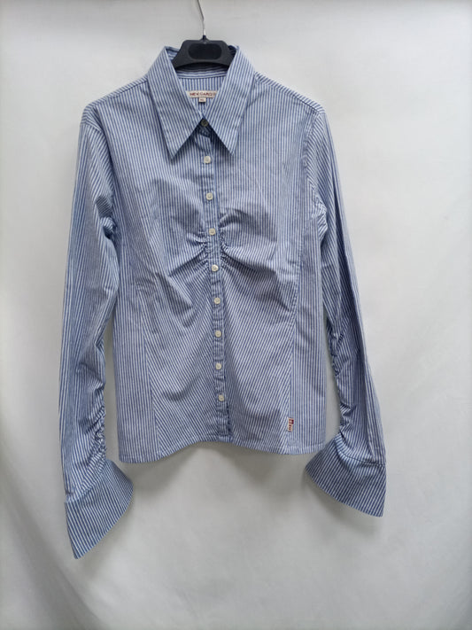 NEW CARO.Camisa rayas fruncido T.XL