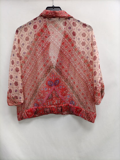 ZARA.Blusa semitransparente T.L