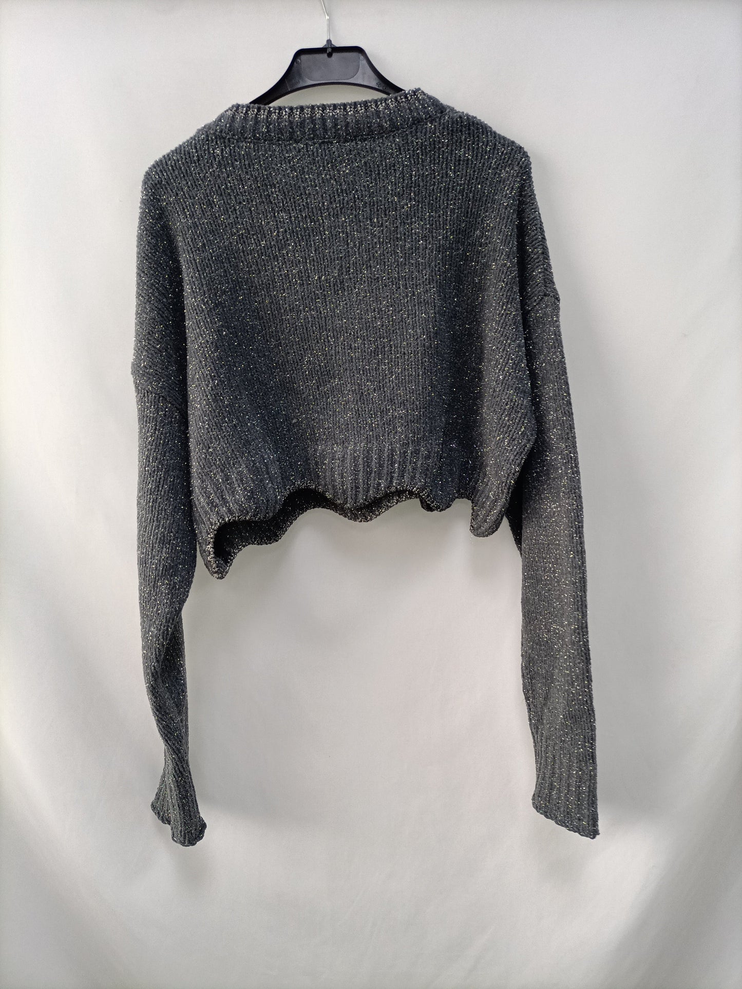 ZARA. Jersey gris crop T.m