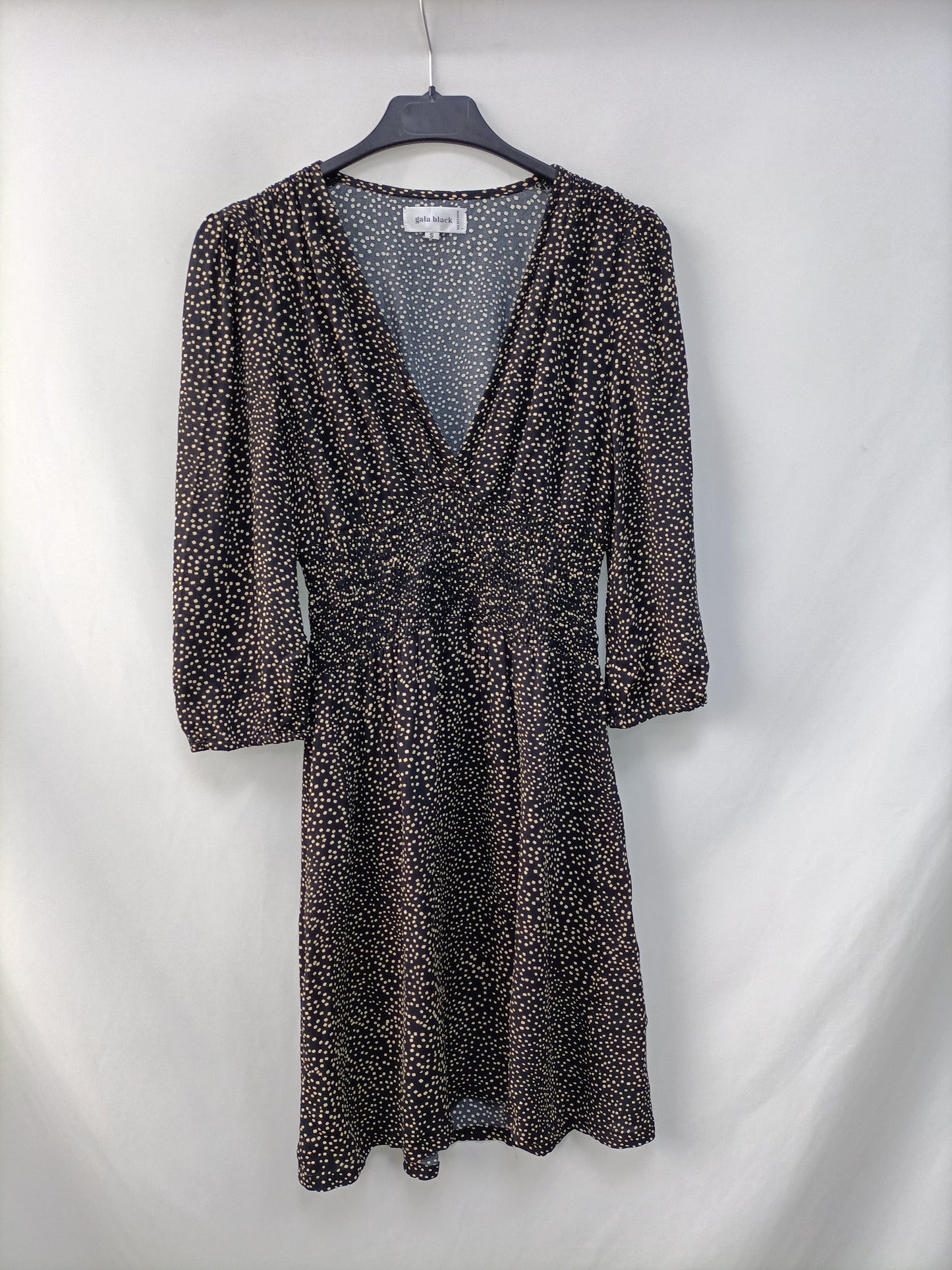 GALA BLACK. Vestido negro cuadros T.s