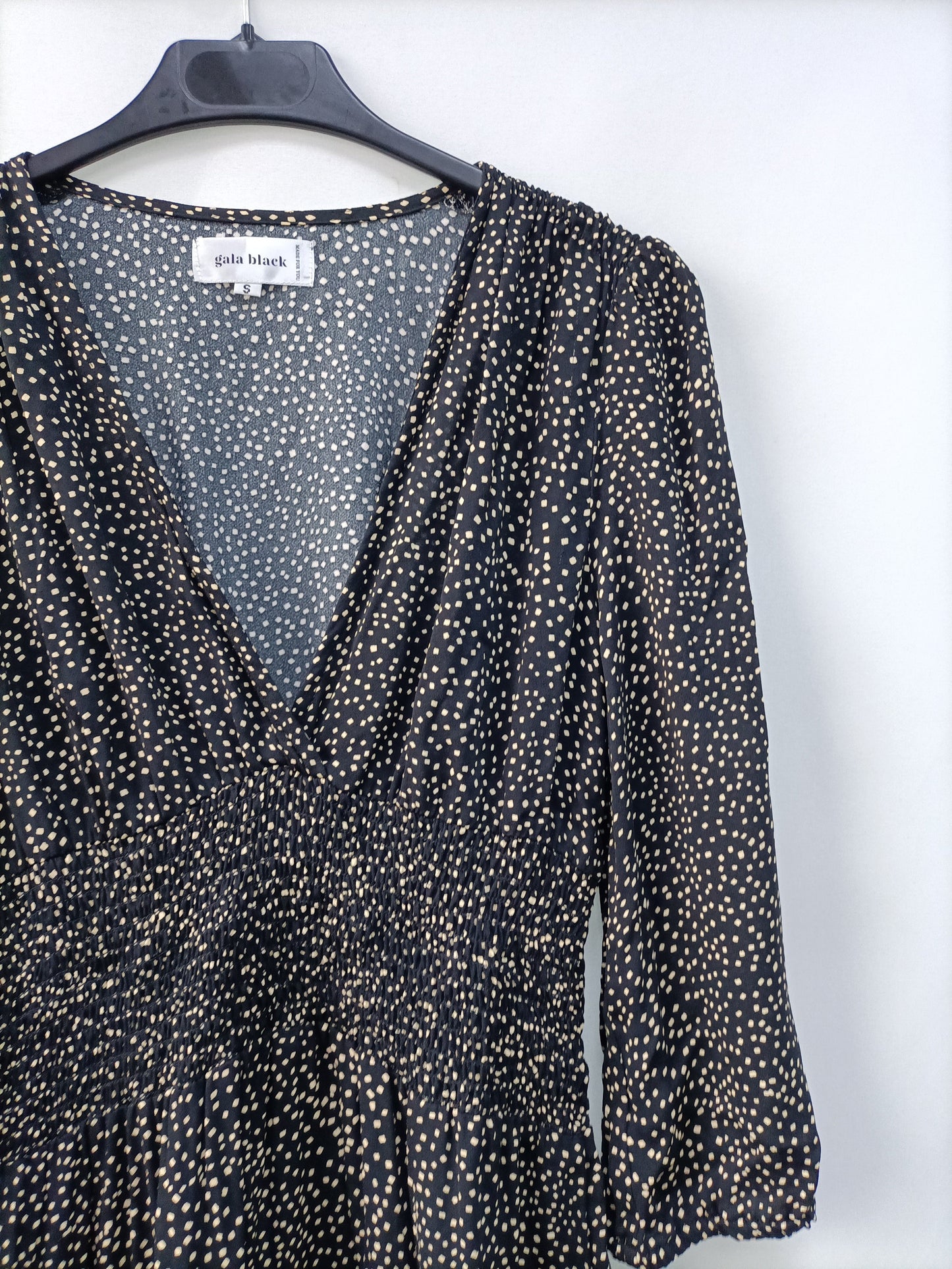 GALA BLACK. Vestido negro cuadros T.s