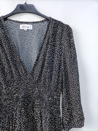 GALA BLACK. Vestido negro cuadros T.s