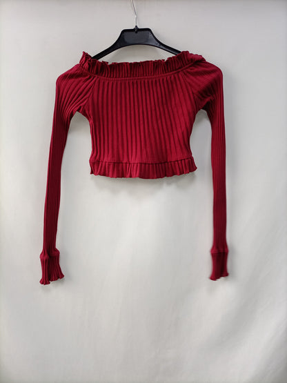 OTRAS. Top burdeos canalé Tu(xs)