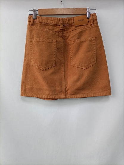 STRADIVARIUS. Falda denim teja T.34