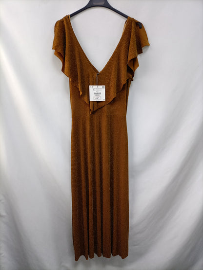 ZARA. Vestido midi hilos T.s