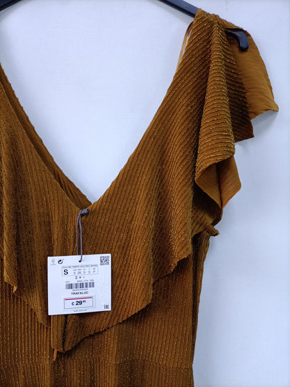 ZARA. Vestido midi hilos T.s