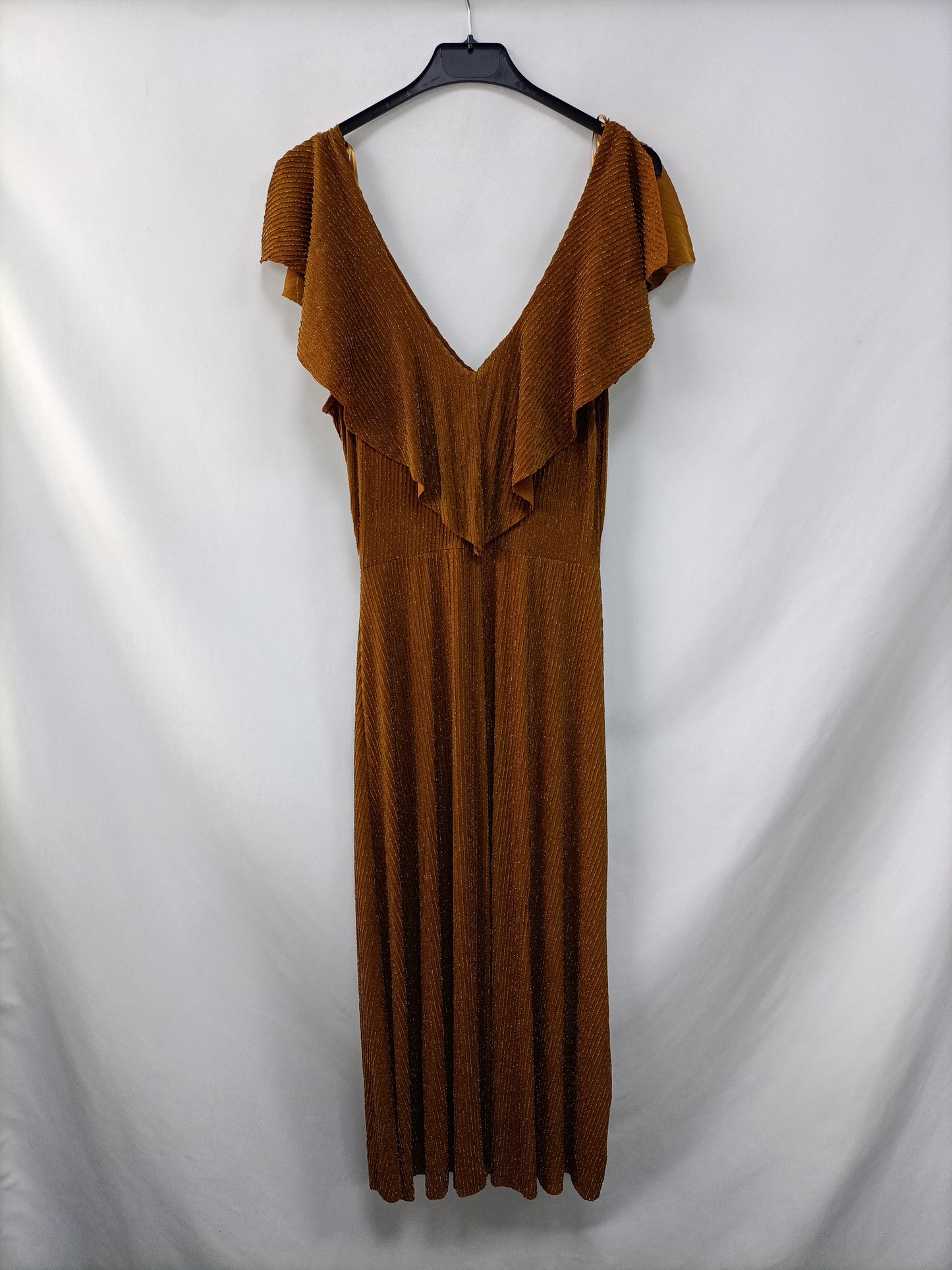 ZARA. Vestido midi hilos T.s