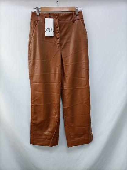 MarketZARA. Camel Faux Leather Ts Trousers
