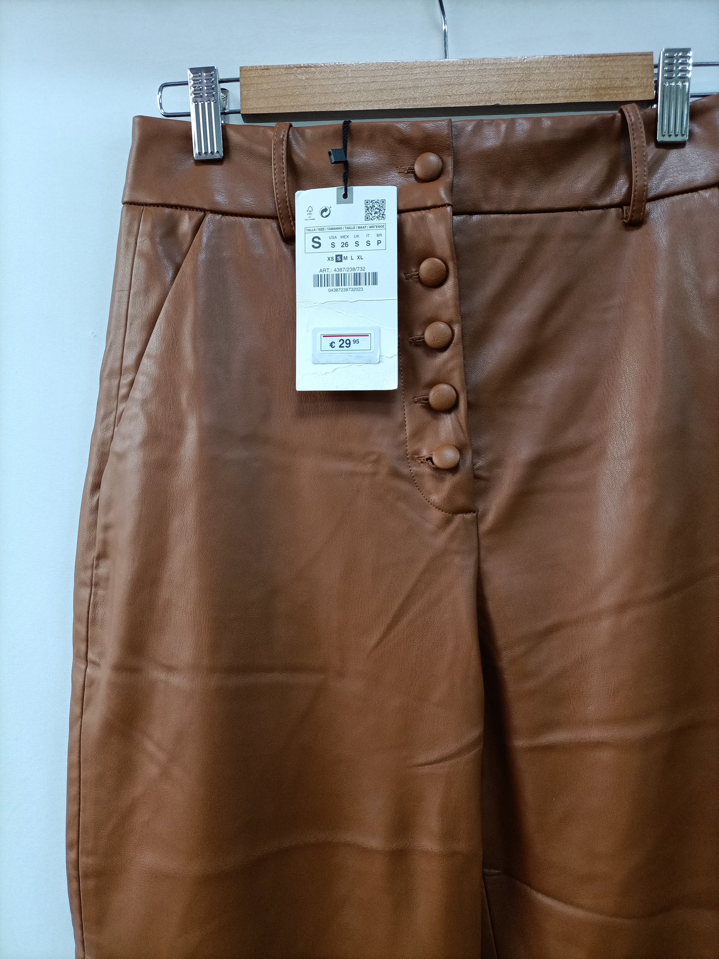 MarketZARA. Camel Faux Leather Ts Trousers