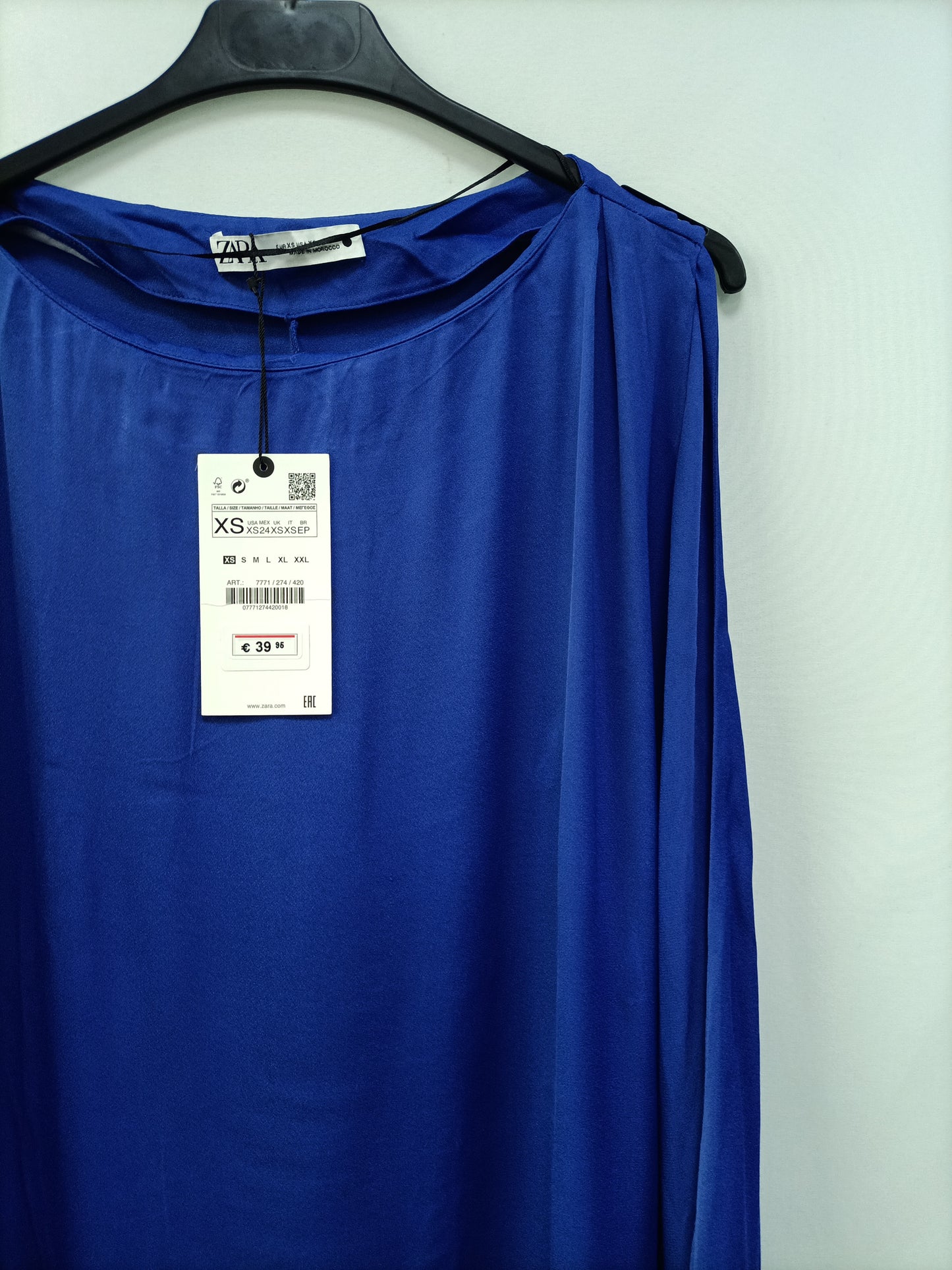 ZARA. Long blue dress T.xs