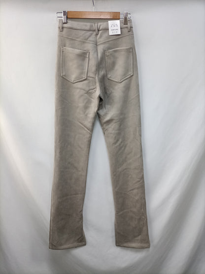 ZARA. Grey Suede Trousers Size 34