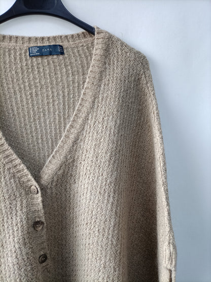 ZARA. Jersey oversized beige T.m