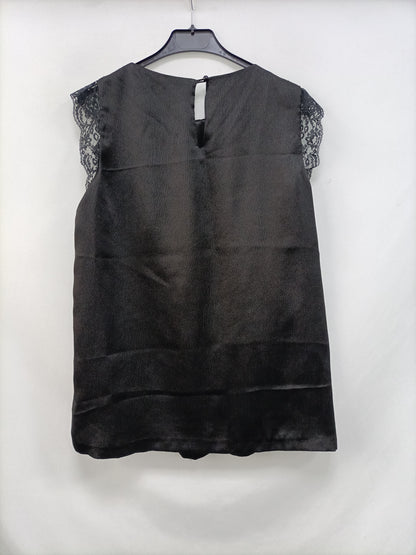 CORTEFIEL. Black lace blouse TM