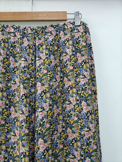 ZARA. Falda midi flores T.m