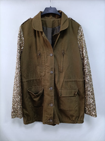 OTRAS. Chaqueta verde mangas lentejuelas T.u(m) tara