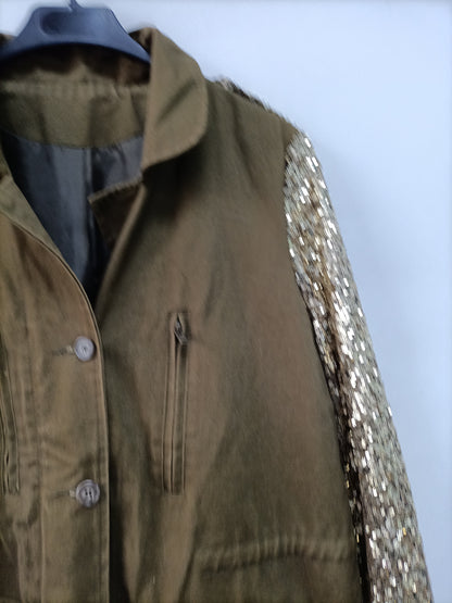 OTRAS. Chaqueta verde mangas lentejuelas T.u(m) tara
