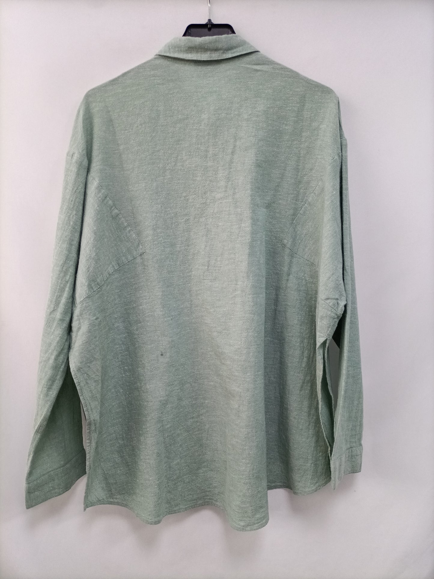 TOPSHOP. Camisa verde jaspeada T.40