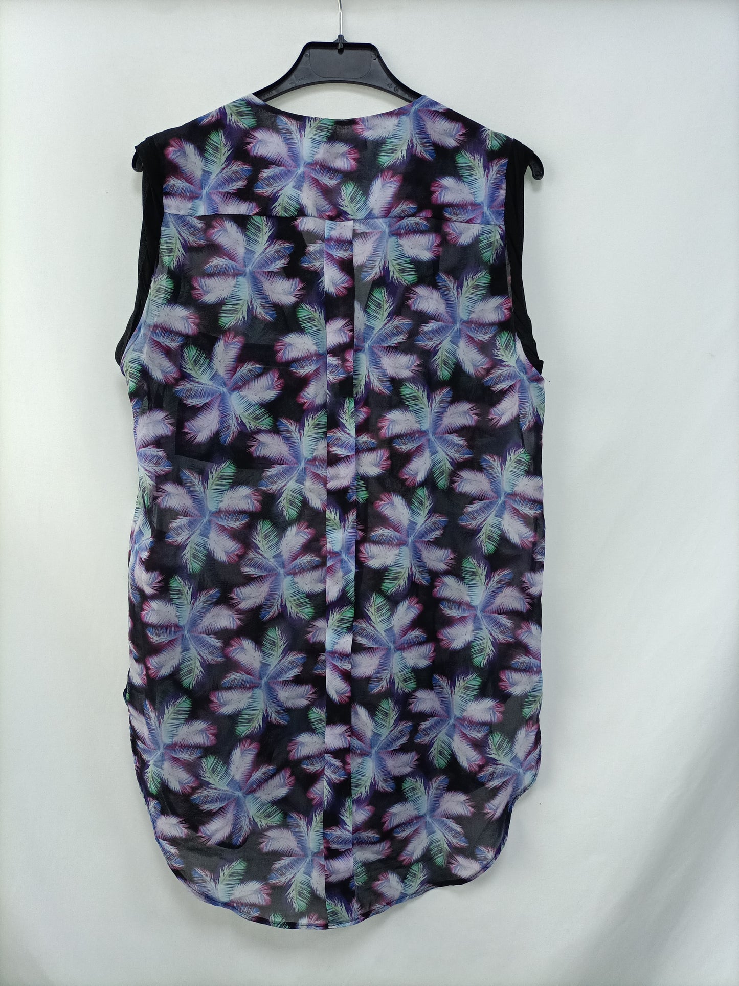 SANDRO. Black palm tree blouse TM