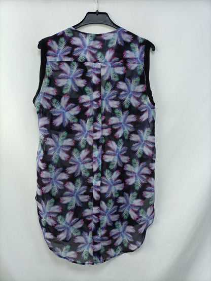 SANDRO. Black palm tree blouse TM