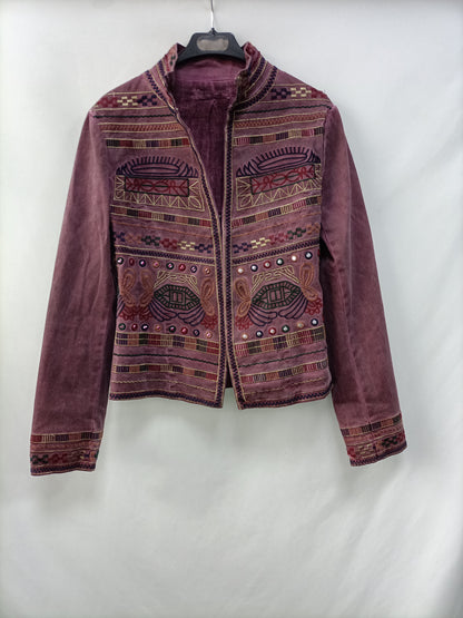 OTRAS. Chaqueta morada bordada T.u(s/m)