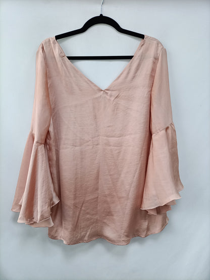 BOHO. Satin pink blouse Tu (m/l)