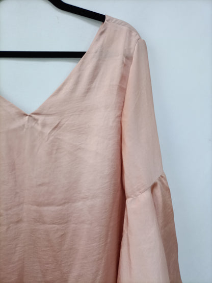 BOHO. Satin pink blouse Tu (m/l)