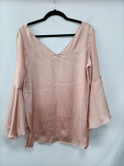 BOHO. Satin pink blouse Tu (m/l)