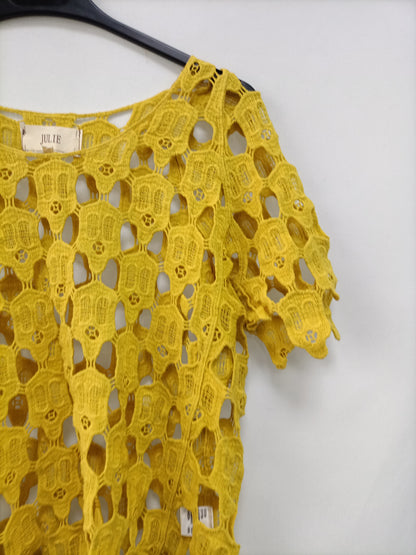 JULIE. Top amarillo encaje T.m/l