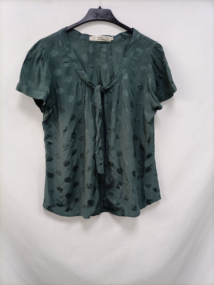 NICE THINGS. Green polka dot open top, size 40