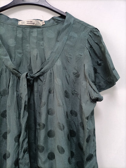 NICE THINGS. Green polka dot open top, size 40