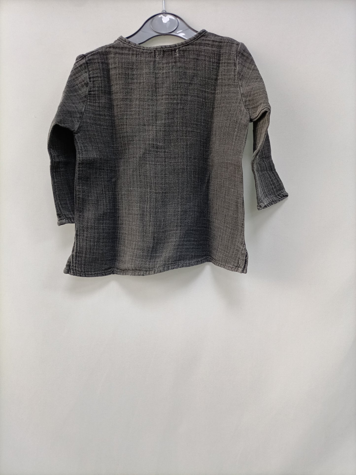 OMINI. Grey cotton shirt, size 12 months