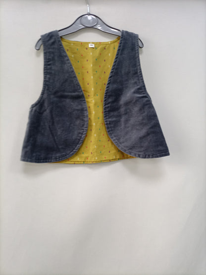 OMINI. Grey velvet vest, size 3 years