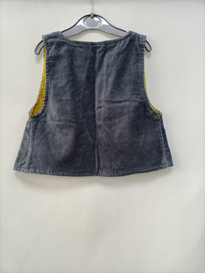 OMINI. Grey velvet vest, size 3 years