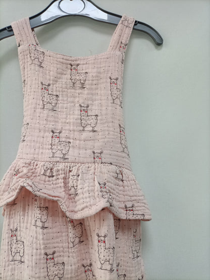OMINI. Pink alpaca dungarees T.18 months
