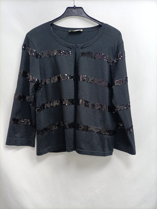 OASIS. Black sequin cardigan Tl